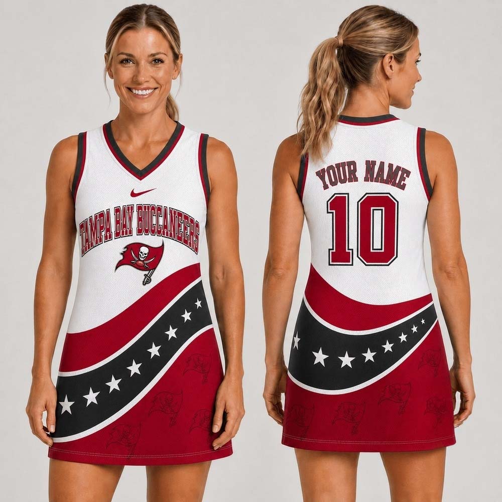 Tampa Bay Buccaneers Bold Team Pride Women's Jersey Dress Football Fan Collection 1 - Unicasport Tampa Bay Buccaneers Bold Team Pride Women's Jersey Dress Football Fan Collection