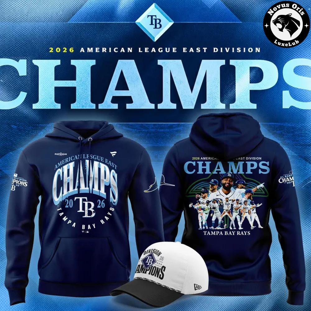 Tampa Bay Rays AL East Division Champions 2026 Navy Pullover Hoodie 1 - Unicasport Tampa Bay Rays AL East Division Champions 2026 Navy Pullover Hoodie
