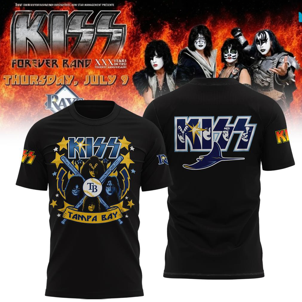 Tampa Bay Rays KISS Forever Band Tour 2026 Black Edition Tee