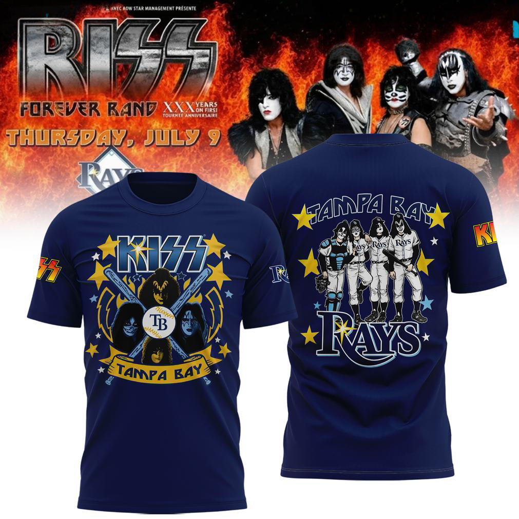 Tampa Bay Rays KISS Forever Band Tour 2026 Blue Edition Tee