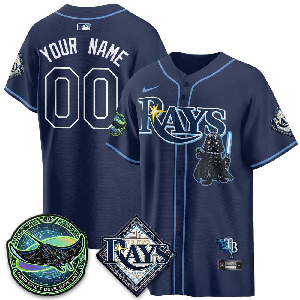 Tampa Bay Rays x Star Wars Navy Custom Baseball Jersey 1 - Unicasport Tampa Bay Rays x Star Wars Navy Custom Baseball Jersey
