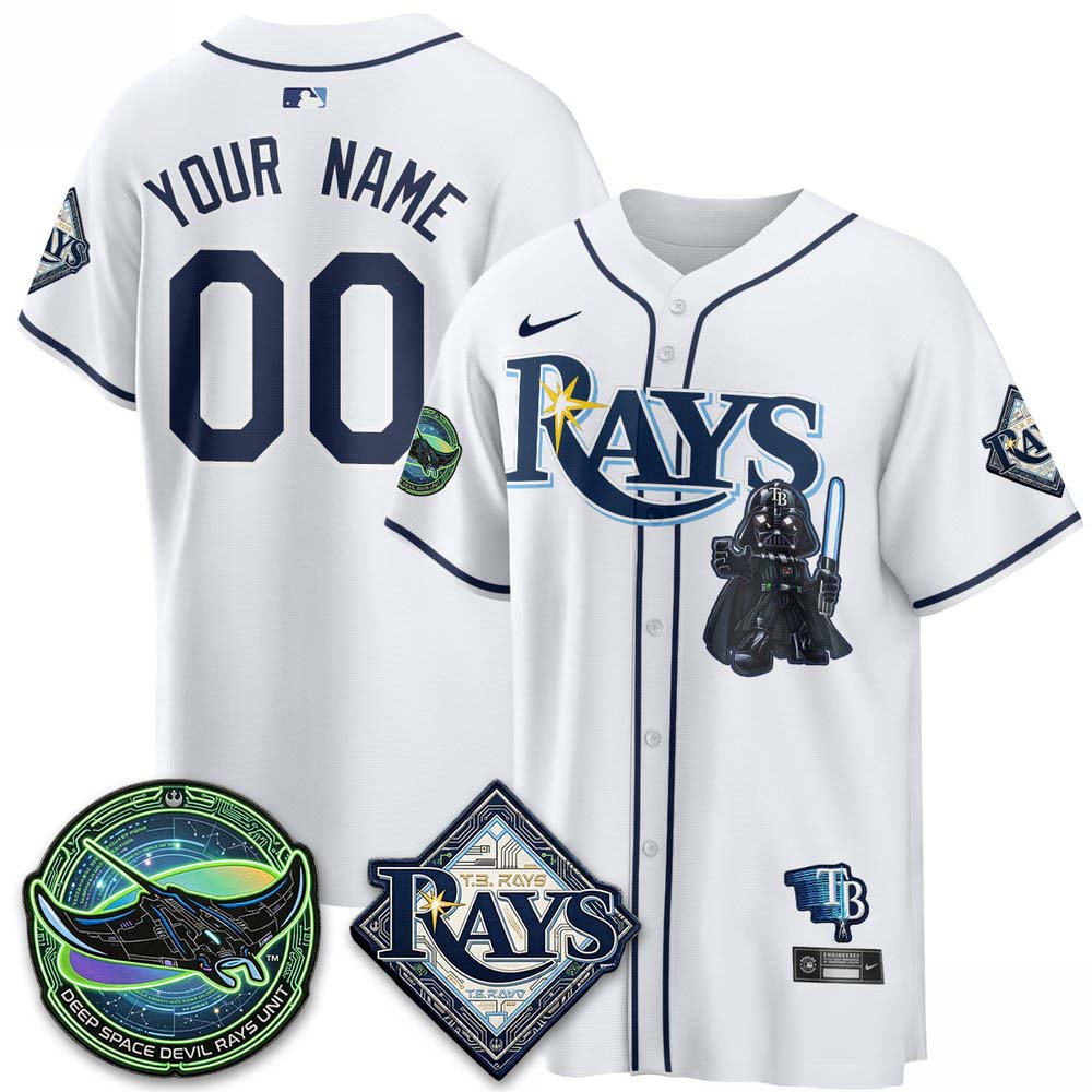 Tampa Bay Rays x Star Wars White Custom Baseball Jersey 2 - Unicasport Tampa Bay Rays x Star Wars White Custom Baseball Jersey