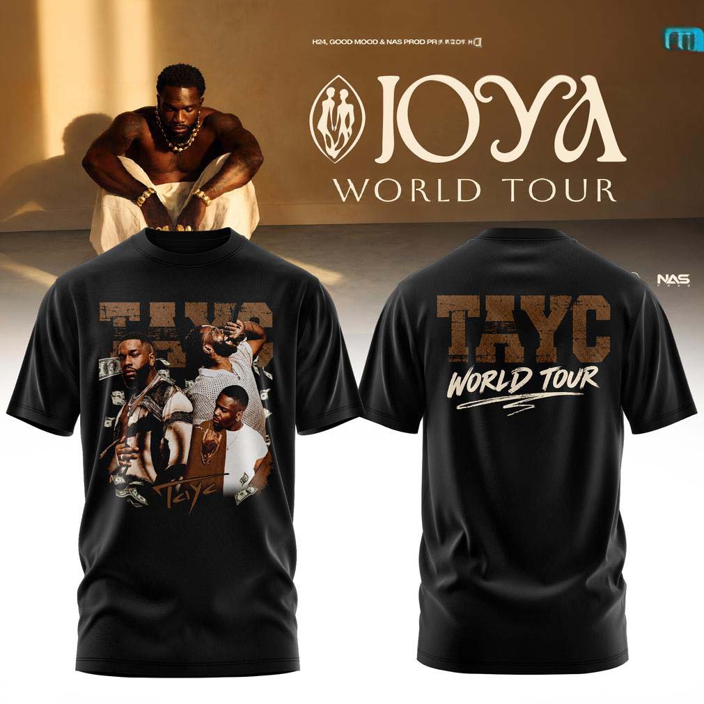 Tayc Black Joya World Tour Graphic T Shirt