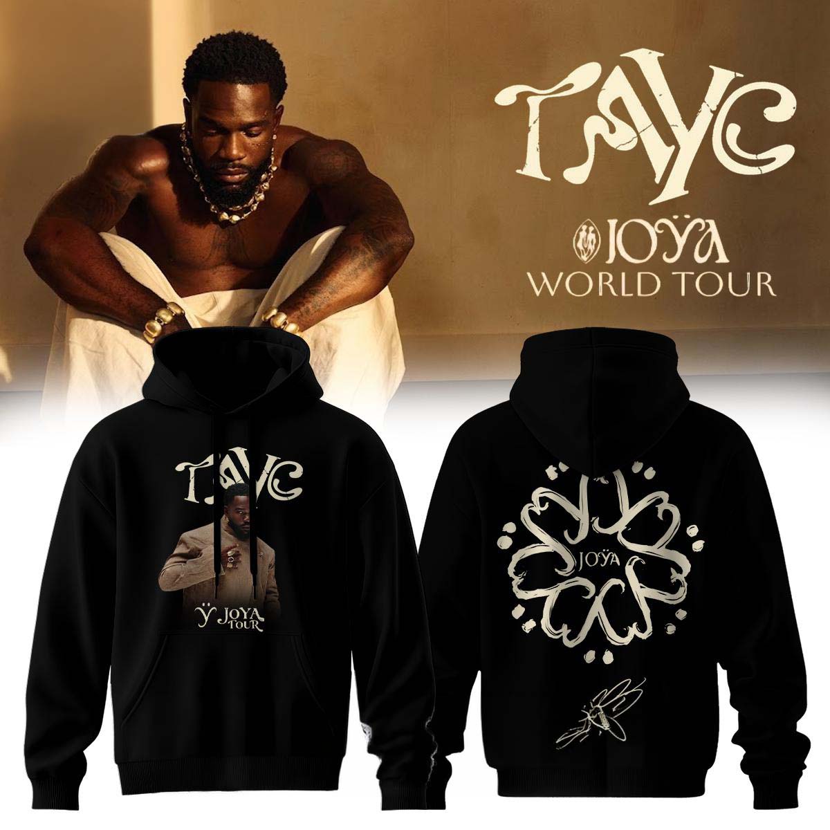 Tayc Joya Album Tour Black Concert Hoodie Gift Idea for Fans