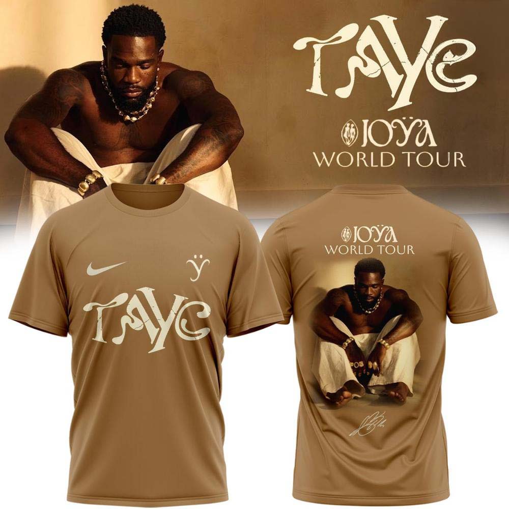 Tayc Joya World Tour 2026 Beige Graphic Tee - Best Gift for Fans
