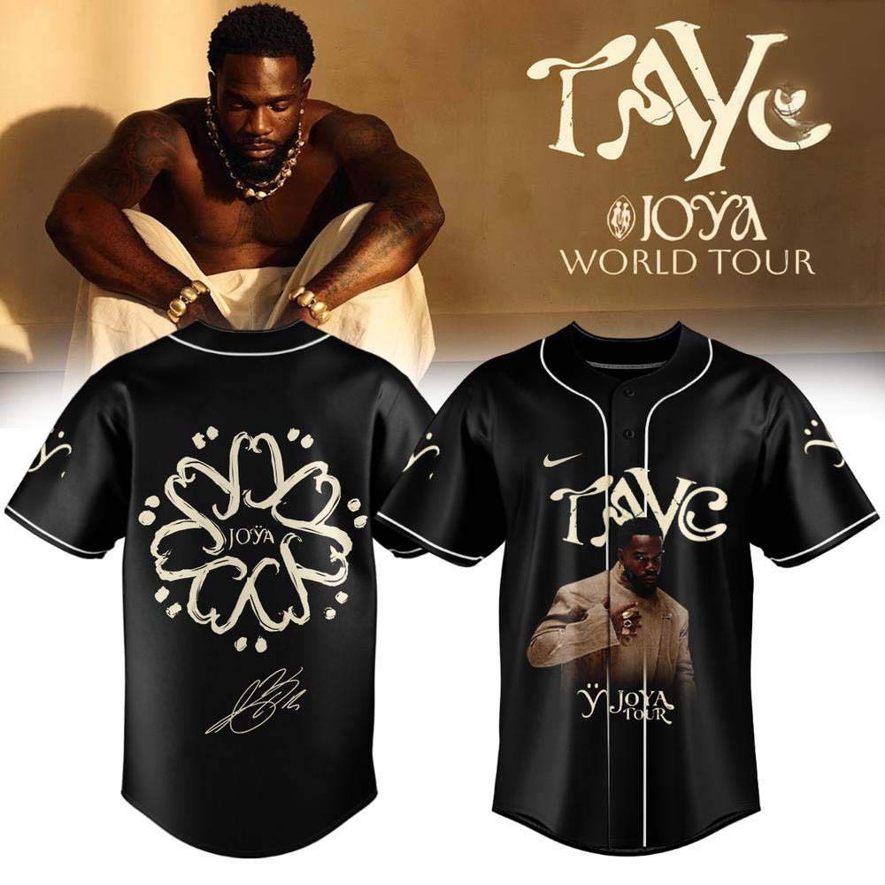 Tayc Joya World Tour 2026 Black Baseball Jersey - Best Gift for Fans