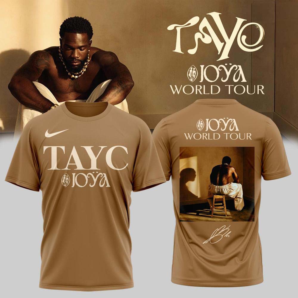 Tayc Joya World Tour 2026 Brown Concert Graphic T-Shirt - Best Gift for Fans