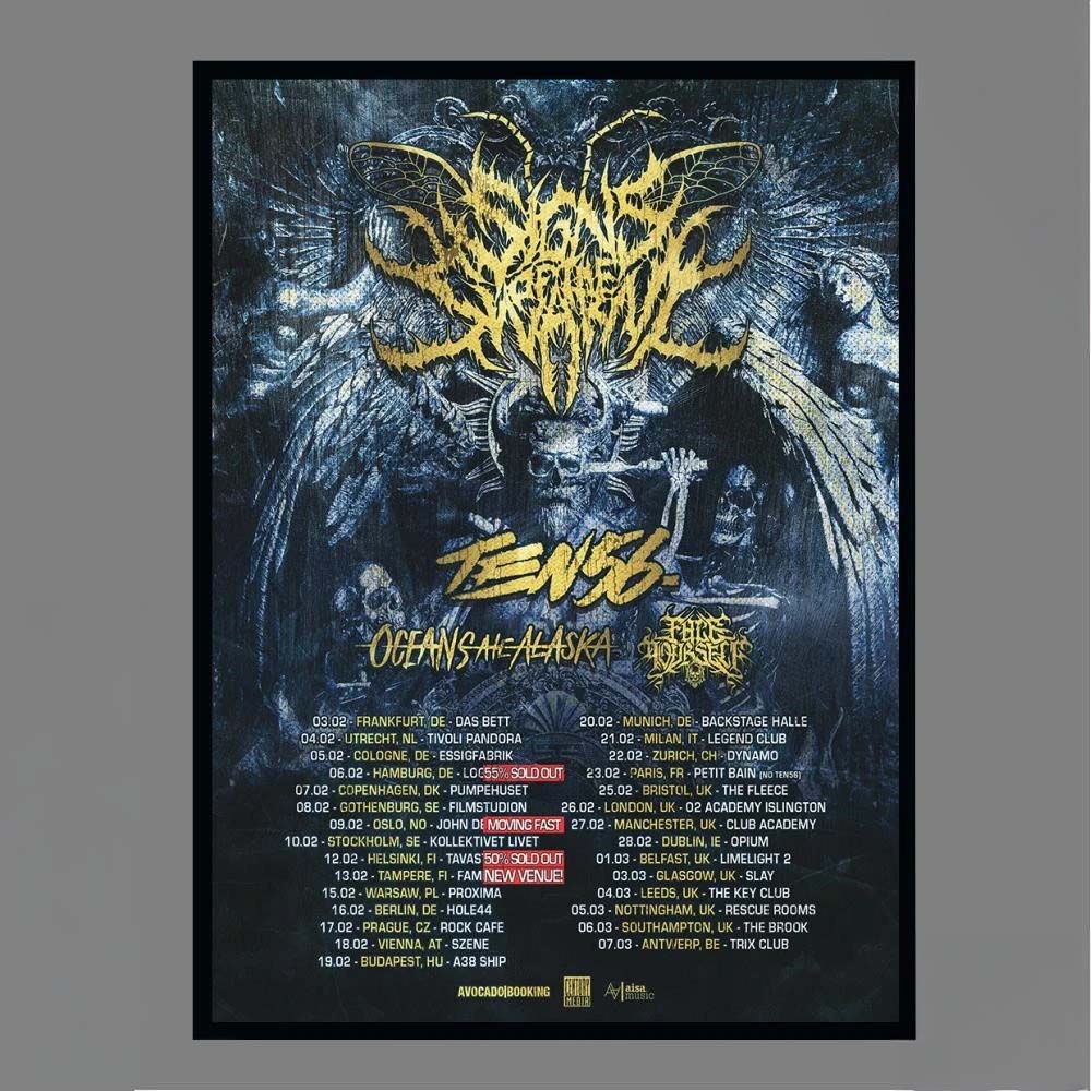 Ten56 Oceans Ate Alaska Frame Your Sins European Tour Dates 2026 Poster