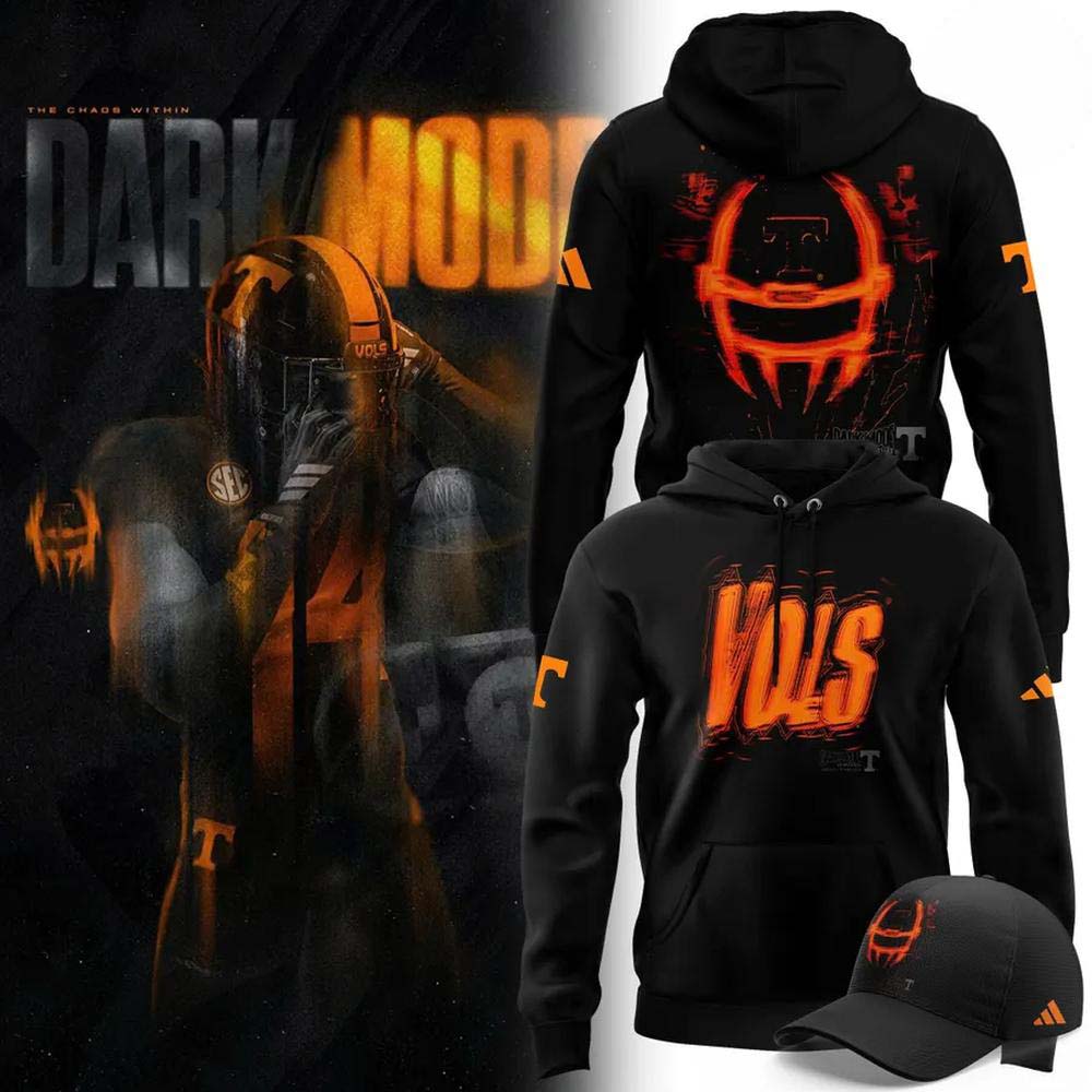 Tennessee Football Dark Mode 2026 Black Orange Hoodie