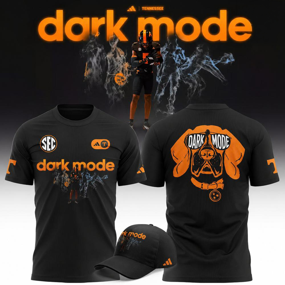 Tennessee Volunteers Black Dark Mode T Shirt