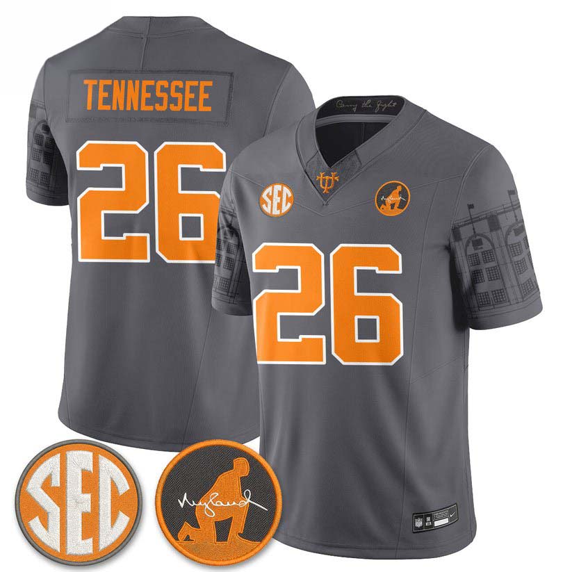 Tennessee Volunteers Built From Legacy Gray Custom Football Jersey 1 - Unicasport Tennessee Volunteers Built From Legacy Gray Custom Football Jersey