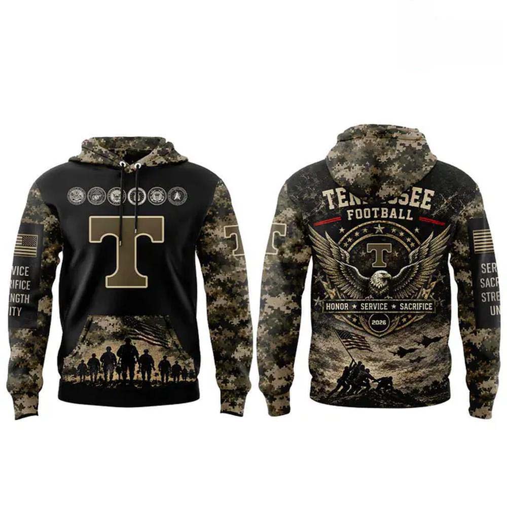 Tennessee Volunteers Military Appreciation 2026 Pullover Hoodie - Image 2