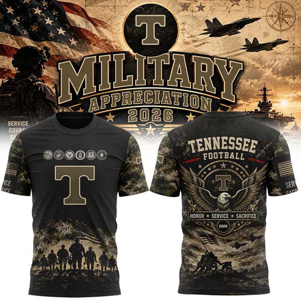 Tennessee Volunteers Military Appreciation 2026 Short Sleeve TShirt