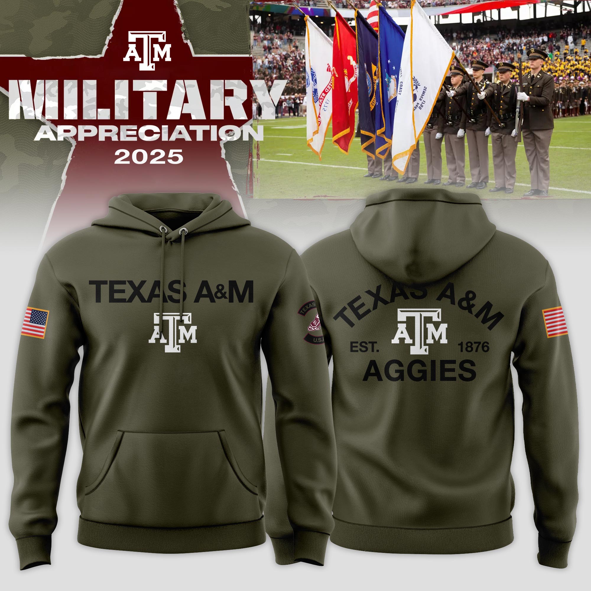 Texas A&M Aggies 2026 Military Appreciation Limited Edition Hoodie
