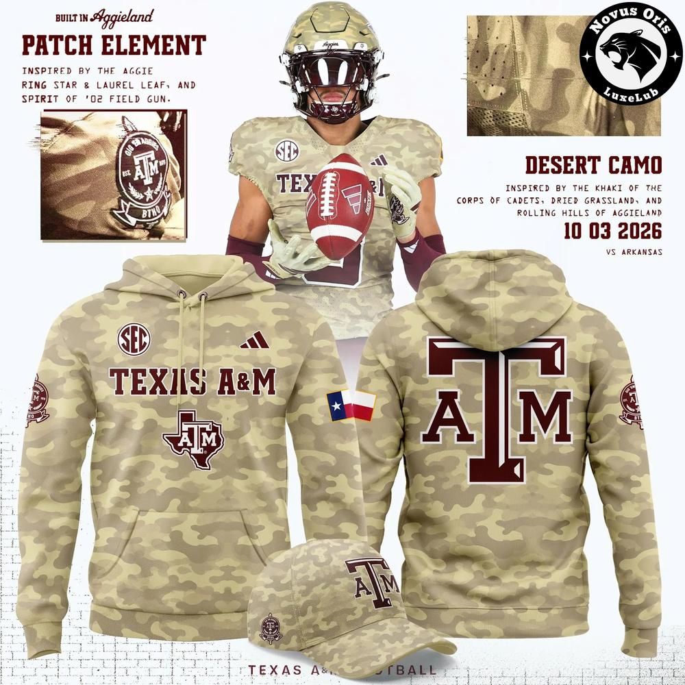 Texas A&M Aggies 2026 Desert Camo Honor and Support Hoodie 1 - Unicasport Texas A&M Aggies 2026 Desert Camo Honor and Support Hoodie