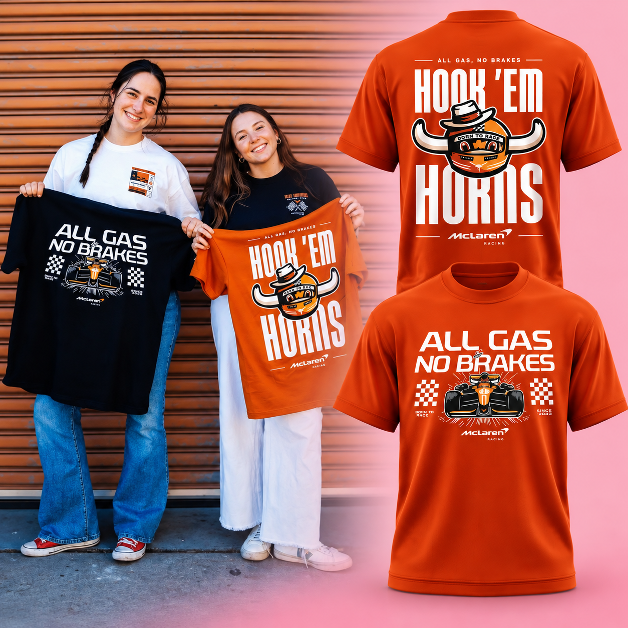 Texas Longhorns McLaren Racing Team Hook Em Horns 2026 T Shirt