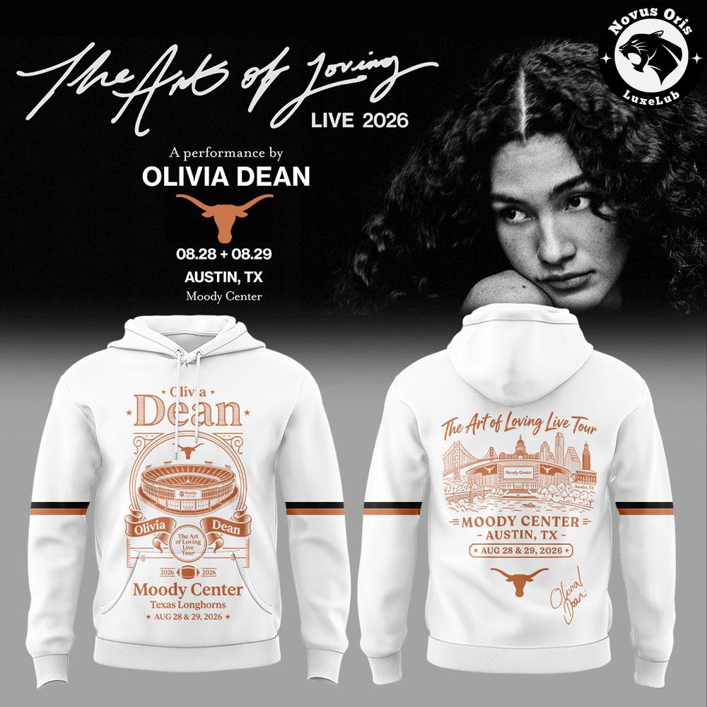 Texas Longhorns x Olivia Dean The Art of Loving Live Tour 2026 Hoodie 1 - Unicasport Texas Longhorns x Olivia Dean The Art of Loving Live Tour 2026 Hoodie