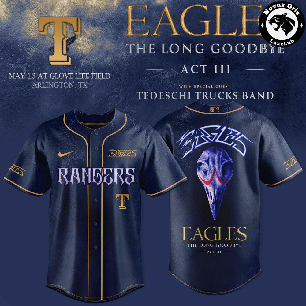 Texas Rangers x Eagles – The Long Goodbye Act III Limited Baseball Jersey 1 - Unicasport Texas Rangers x Eagles – The Long Goodbye Act III Limited Baseball Jersey