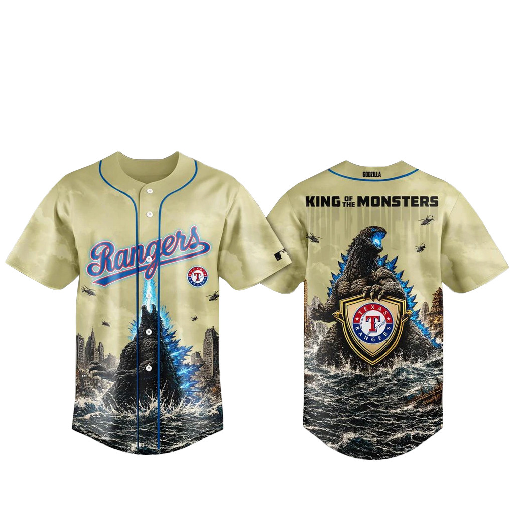 Texas Rangers x Godzilla 2026 King Of The Monsters Baseball Jersey