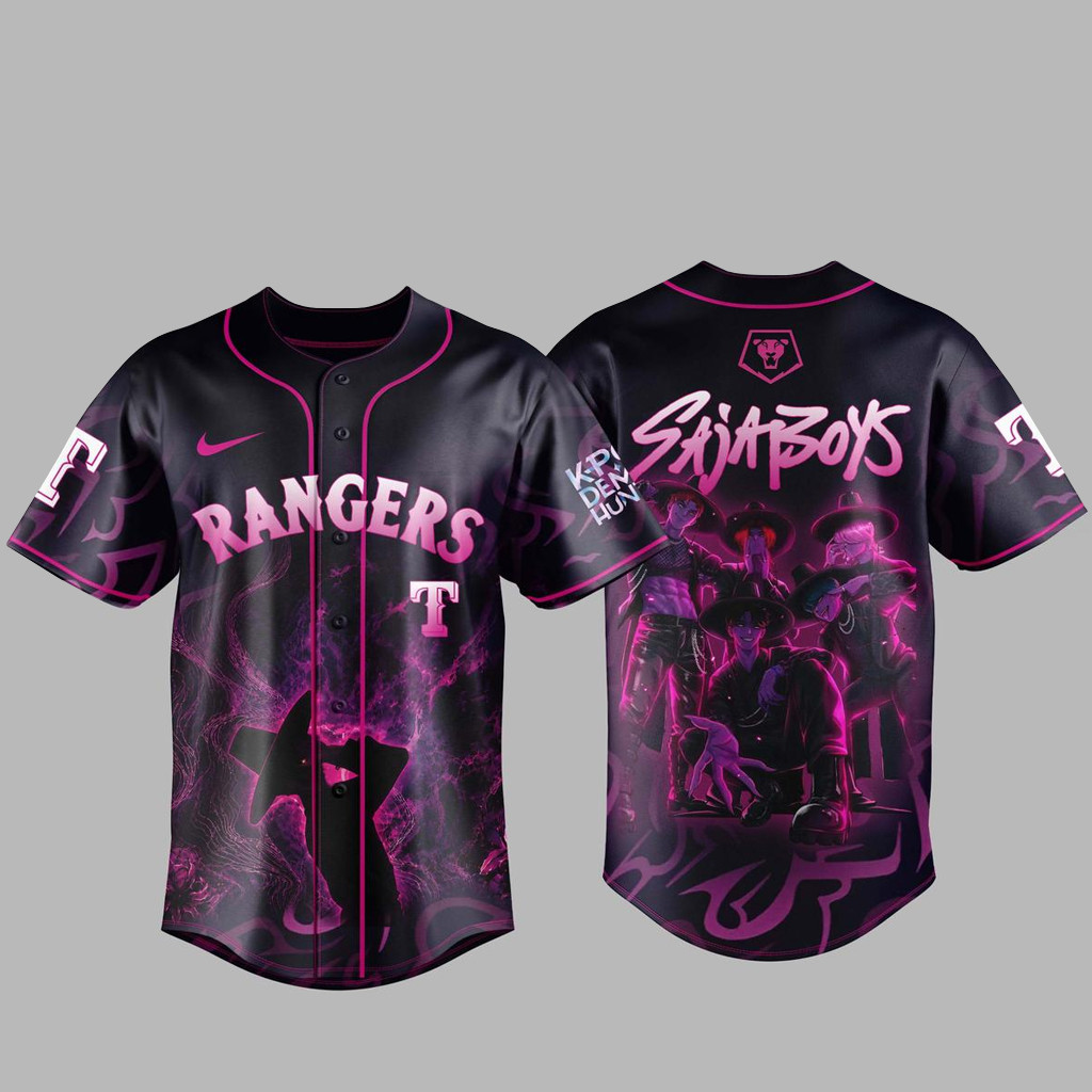 Texas Rangers x K-Pop Demon Hunters Night 2026 Saja Boys Baseball Jersey