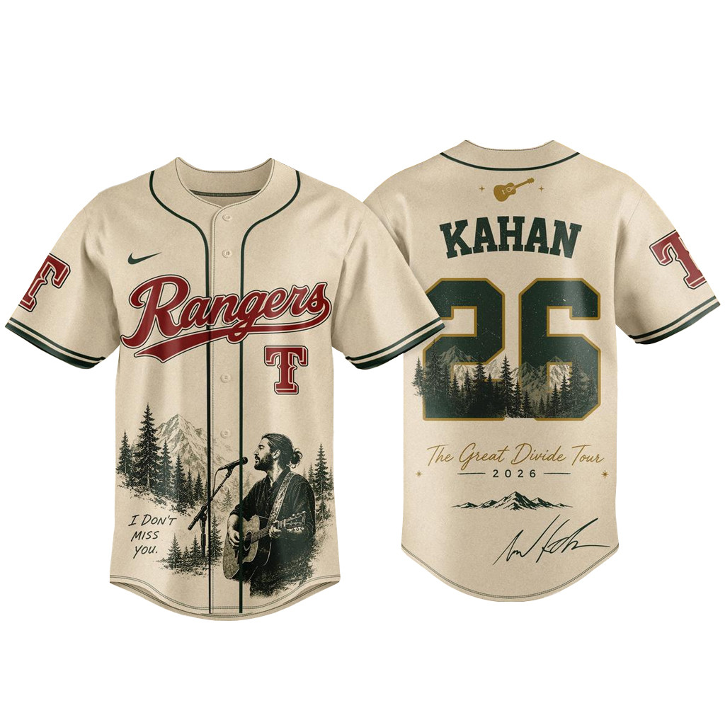 Texas Rangers x Noah Kahan The Great Divide Tour 2026 Baseball Jersey