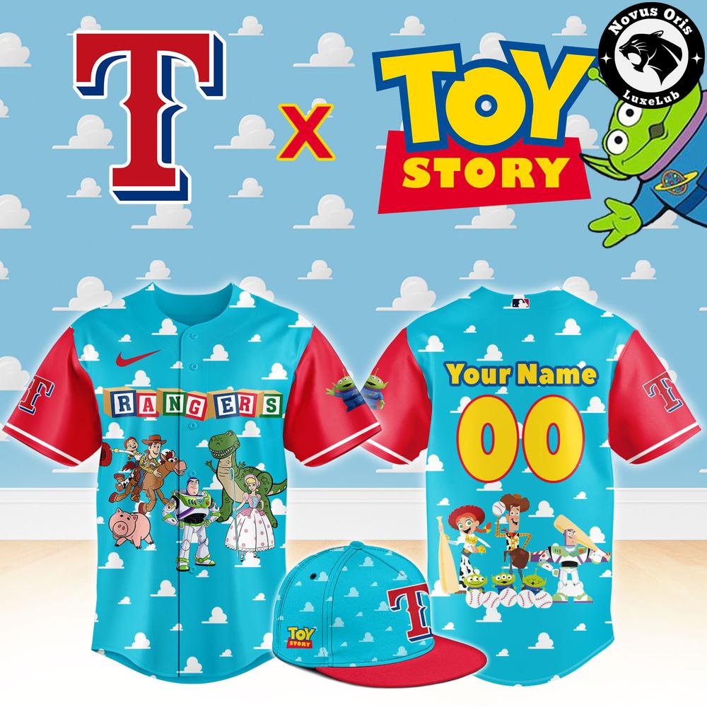 Texas Rangers x Toy Story Night Woody Buzz Lightyear Custom Baseball Jersey 1 - Unicasport Texas Rangers x Toy Story Night Woody Buzz Lightyear Custom Baseball Jersey