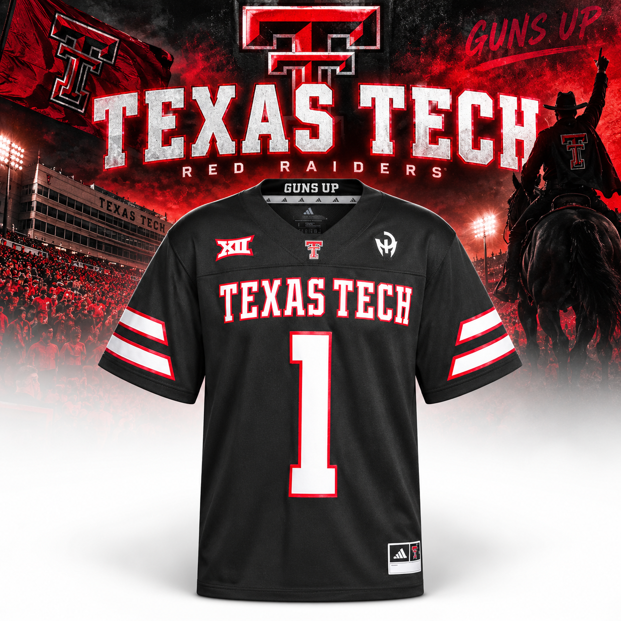 Texas Tech Red Raiders Adidas Merch Premier Football Jersey 2026