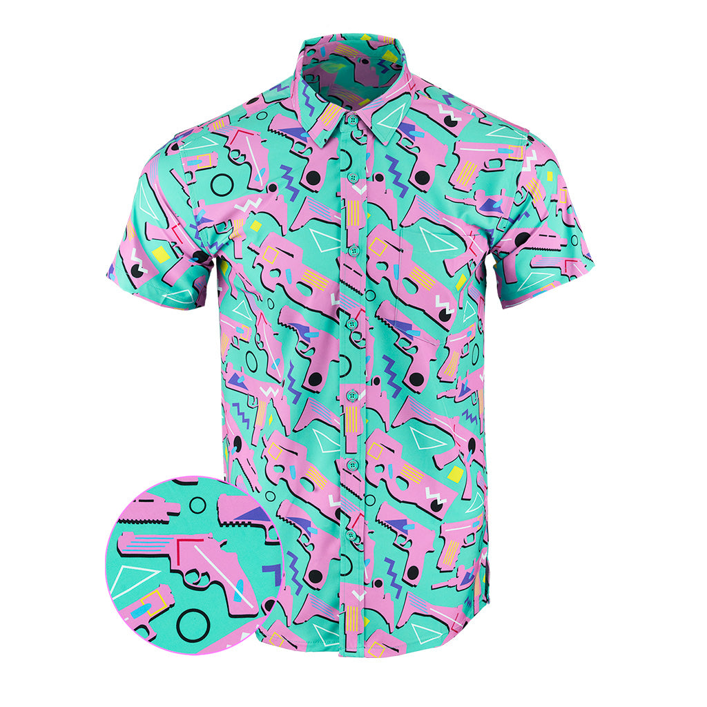 The 80 Button Down Shirt Gun Print Hawaiian Shirt Christmas Gifts For Gun Lovers