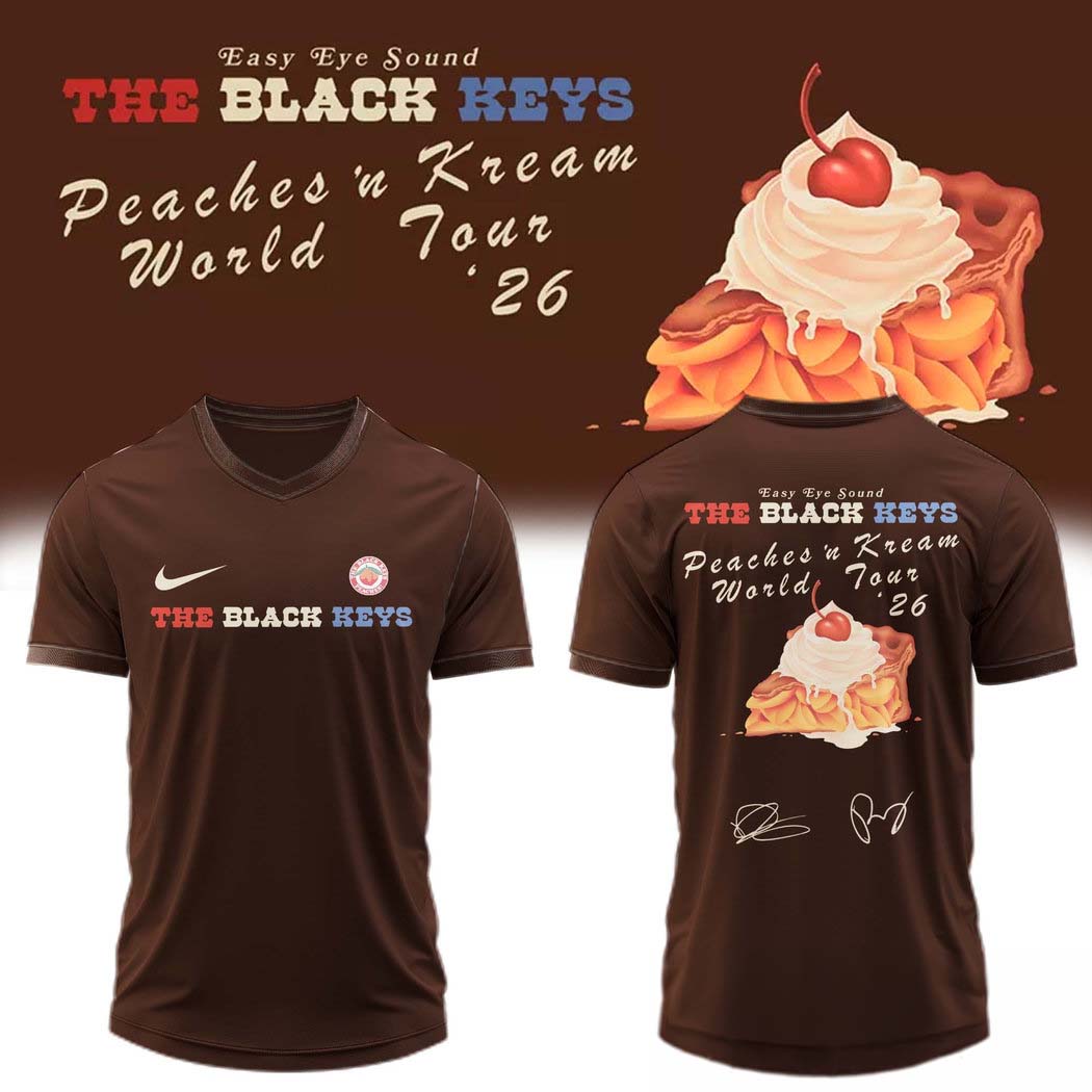 The Black Keys Peaches n Kream World Tour 2026 Football Jersey 1 - Unicasport The Black Keys Peaches n Kream World Tour 2026 Football Jersey
