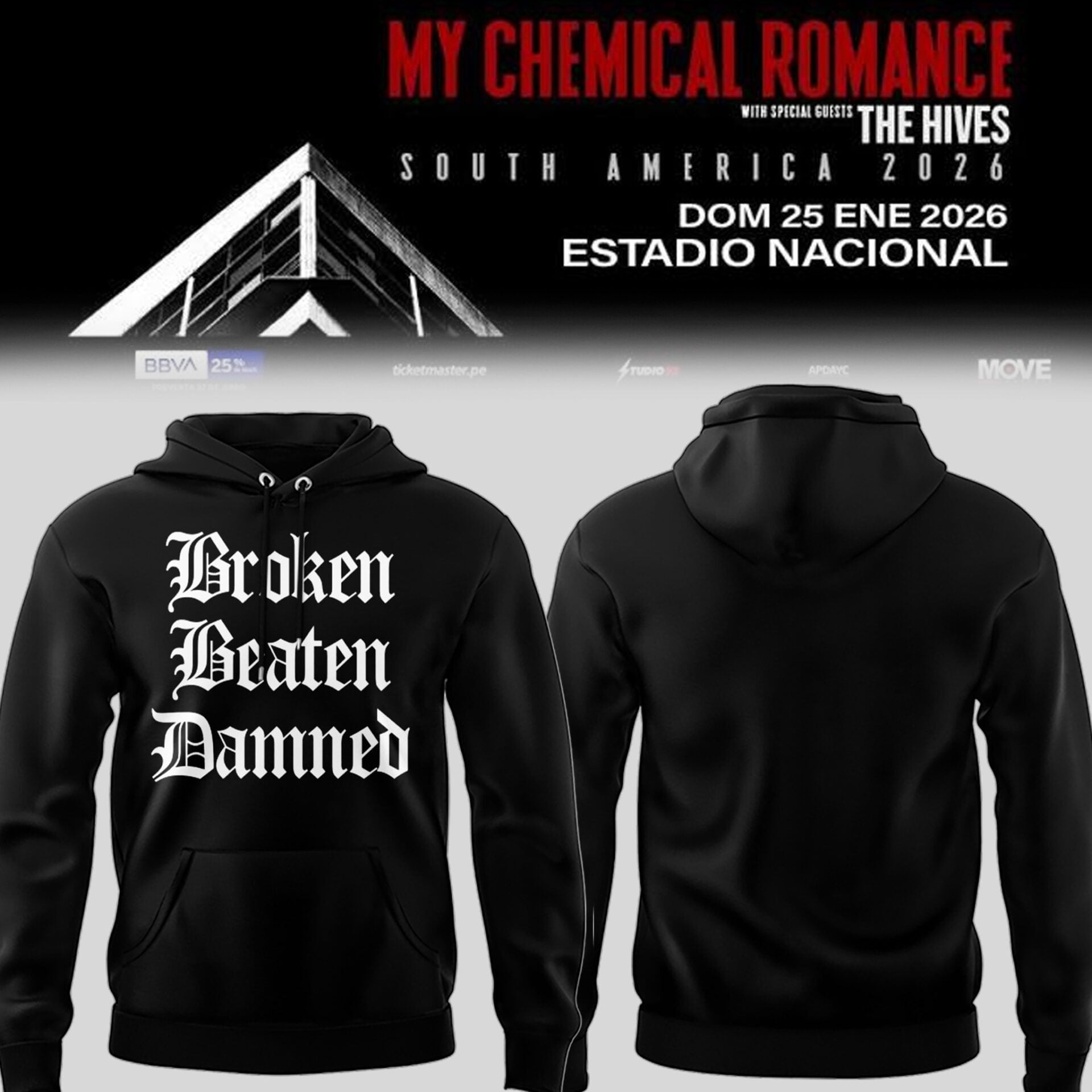 The Black Parade 2026 Tour Skull Hoodie South America Concert Merch Gift For Son