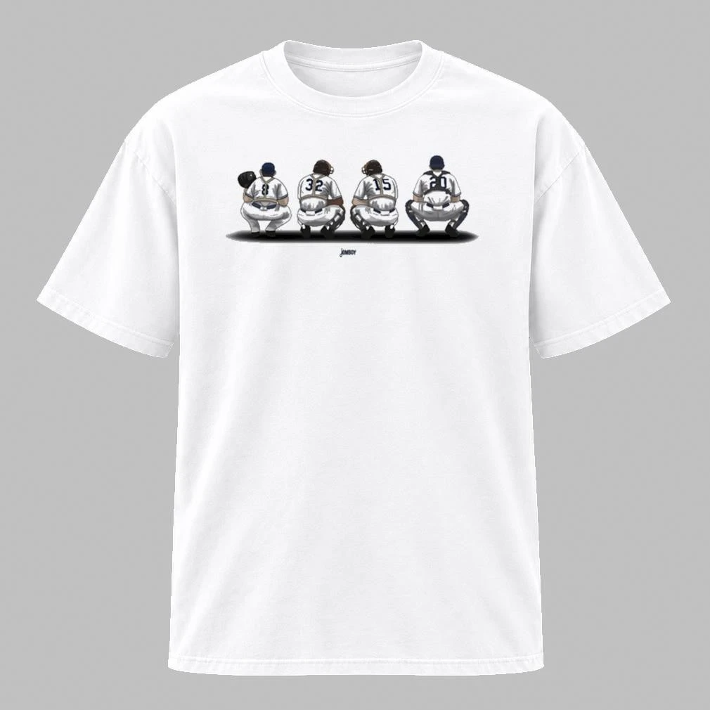 The Catchers Baseball Players Jersey Numbers Cartoon Illustration TShirt