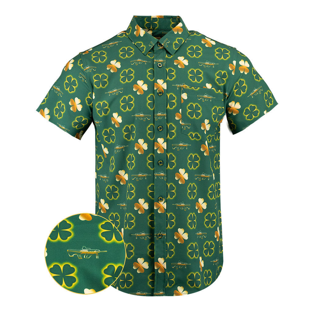 The Clover Button Down Shirt Hawaiian Tactical Button Down Gifts For Gun Lovers