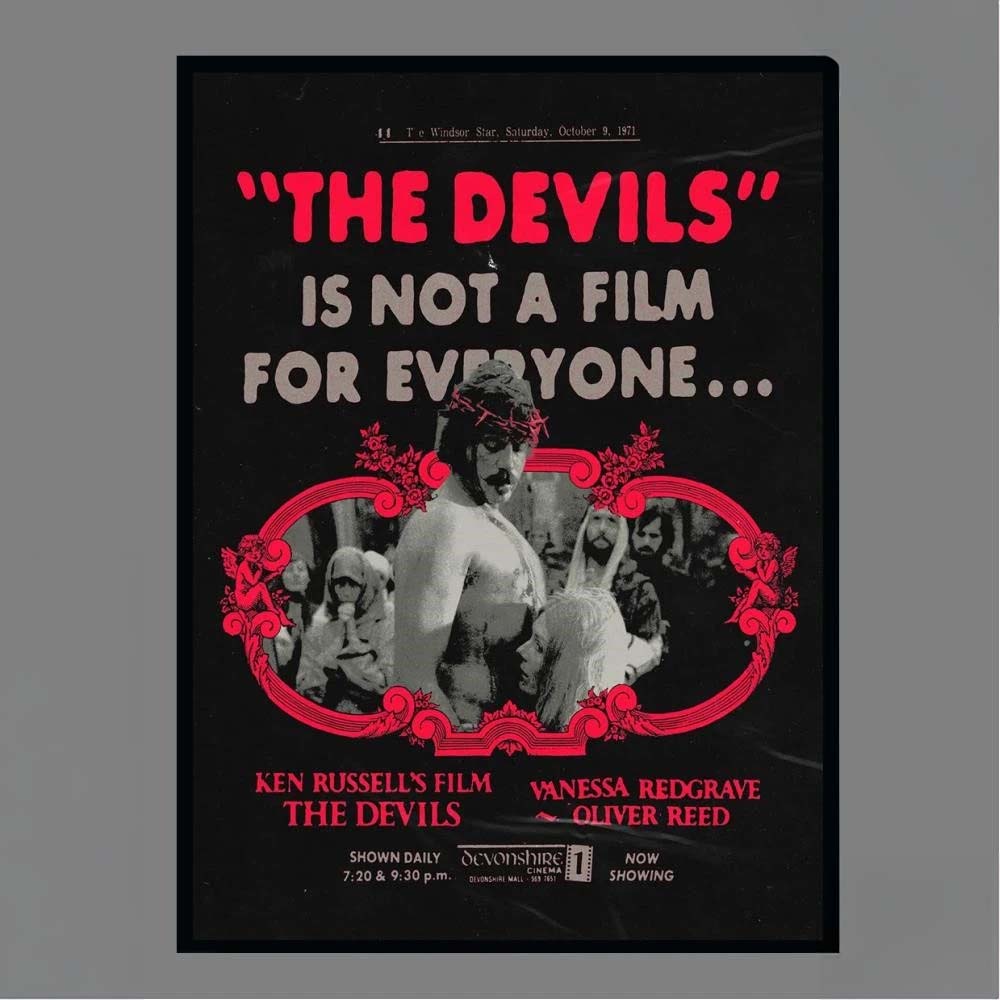 The Devils Is Not A Film For Everyone Ken Russell Vanessa Redgrave Oliver Reed Vintage Movie Poster