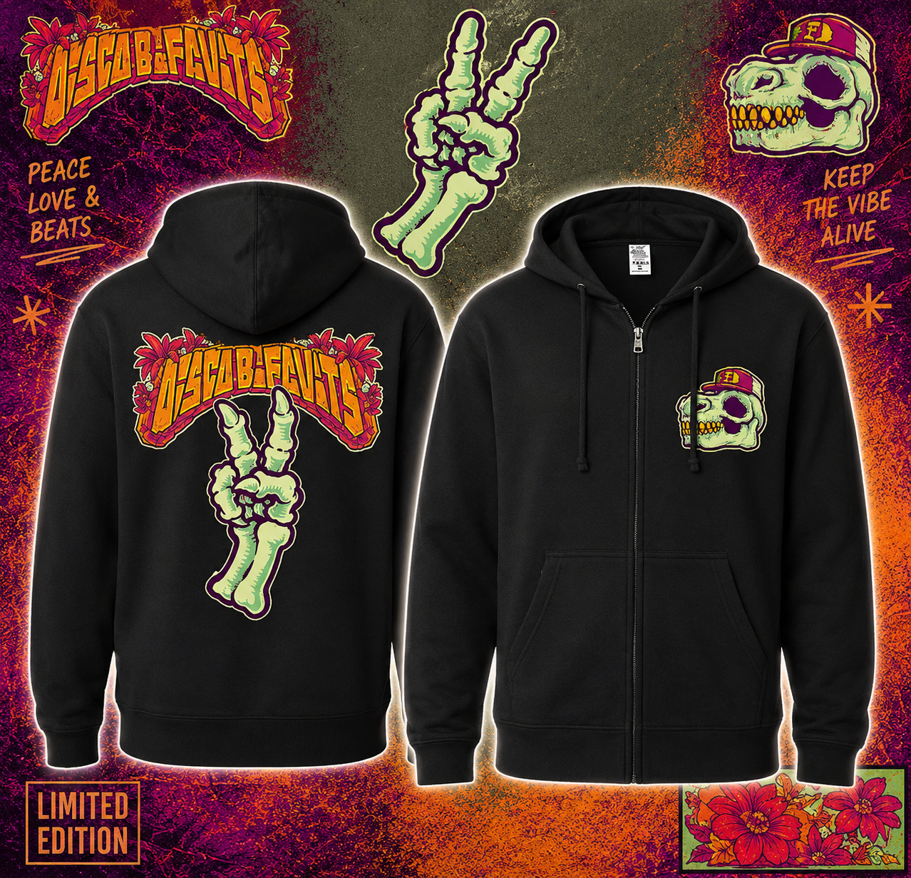 The Disco Biscuits Dino 2026 Fall Tour Hoodie Merch