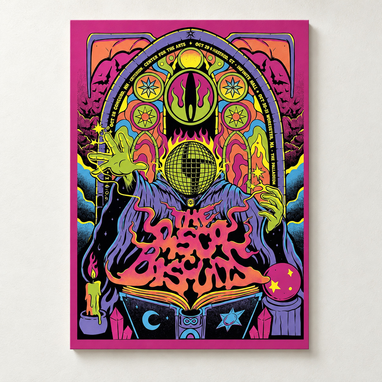 The Disco Biscuits Halloween Shows 2026 Poster Live In Concord NH Hartford CT And Worcester MA Oct 28 29 30 31 2026 Poster Canvas
