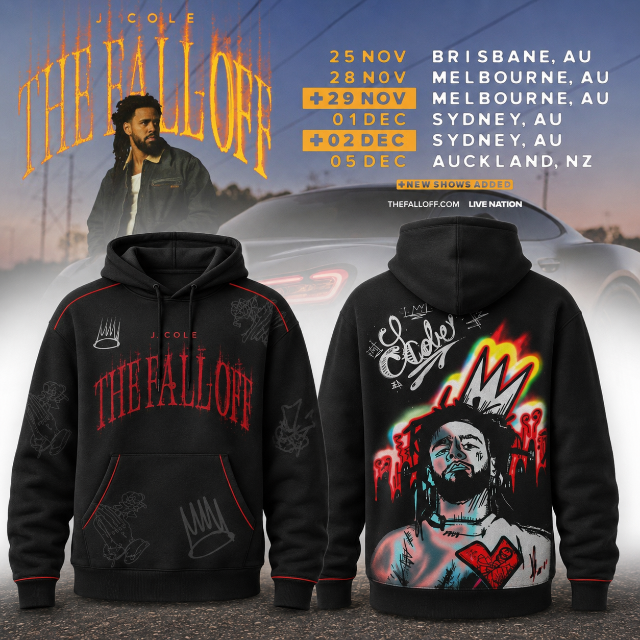 The Fall Off 2026 Red Premium Music Fan Hoodie