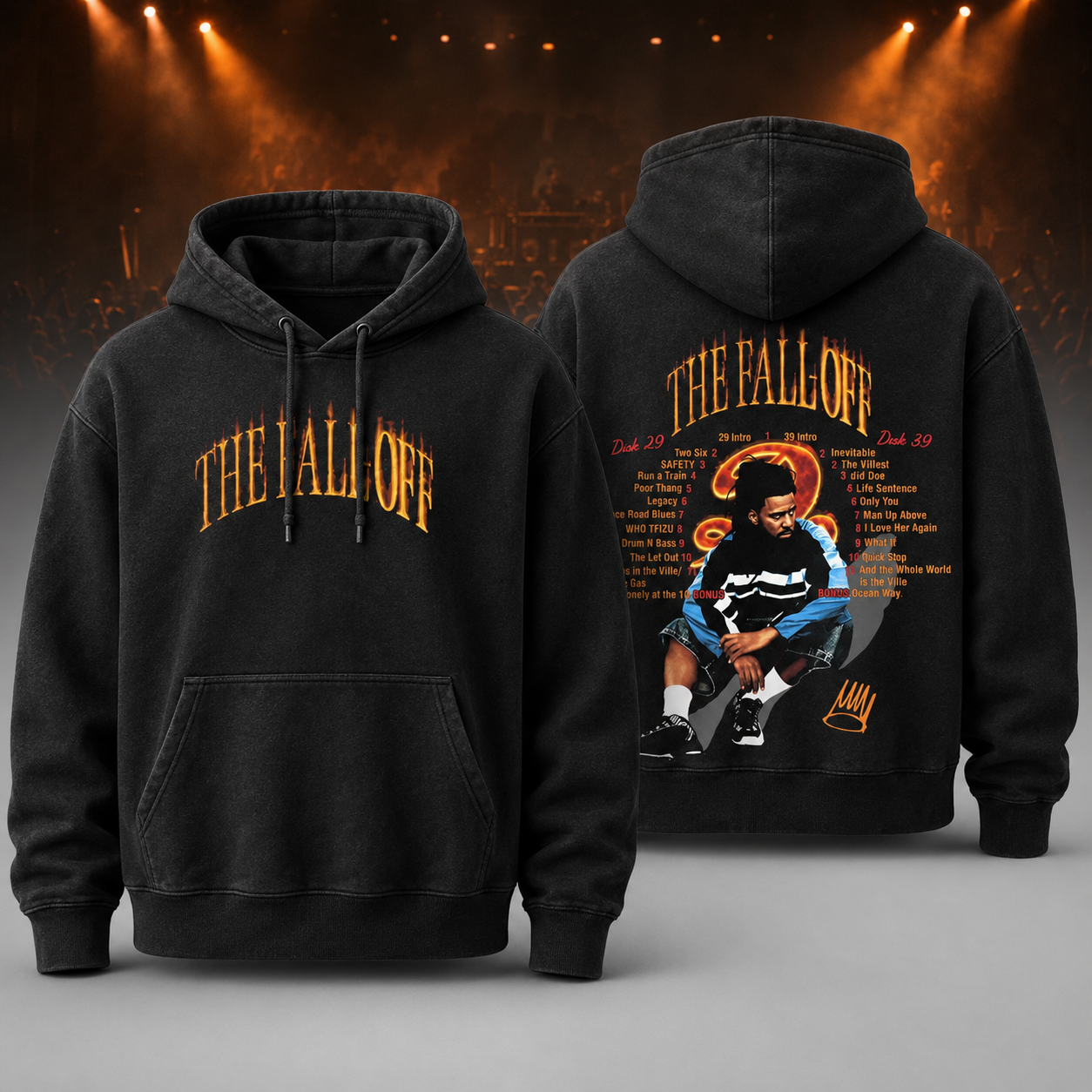 The Fall Off Tour 2026 Black Face Graphic Hoodie