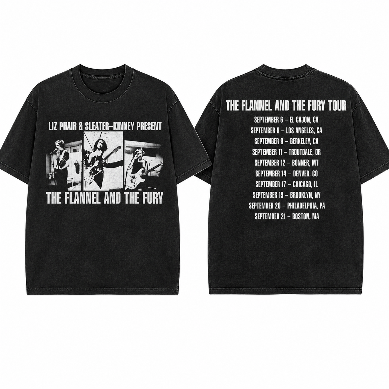the flannel and the fury tour t shirt liz phair sleater kinney limited s5WoQ - merchtourboutique