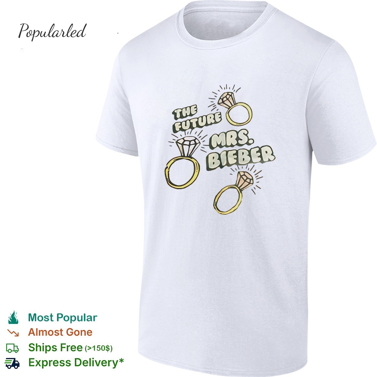 The Future Mrs Bieber rings graphic shirt