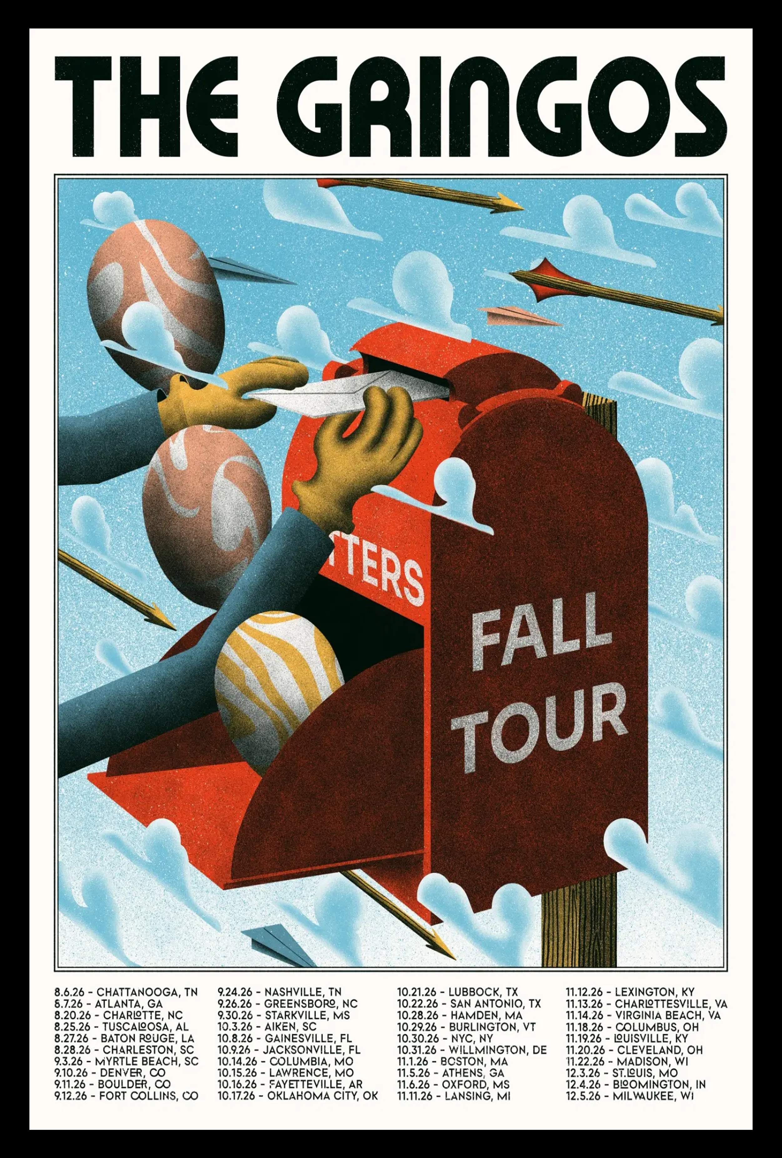 the gringos fall tour 2026 poster merch A1rvI - merchtourboutique