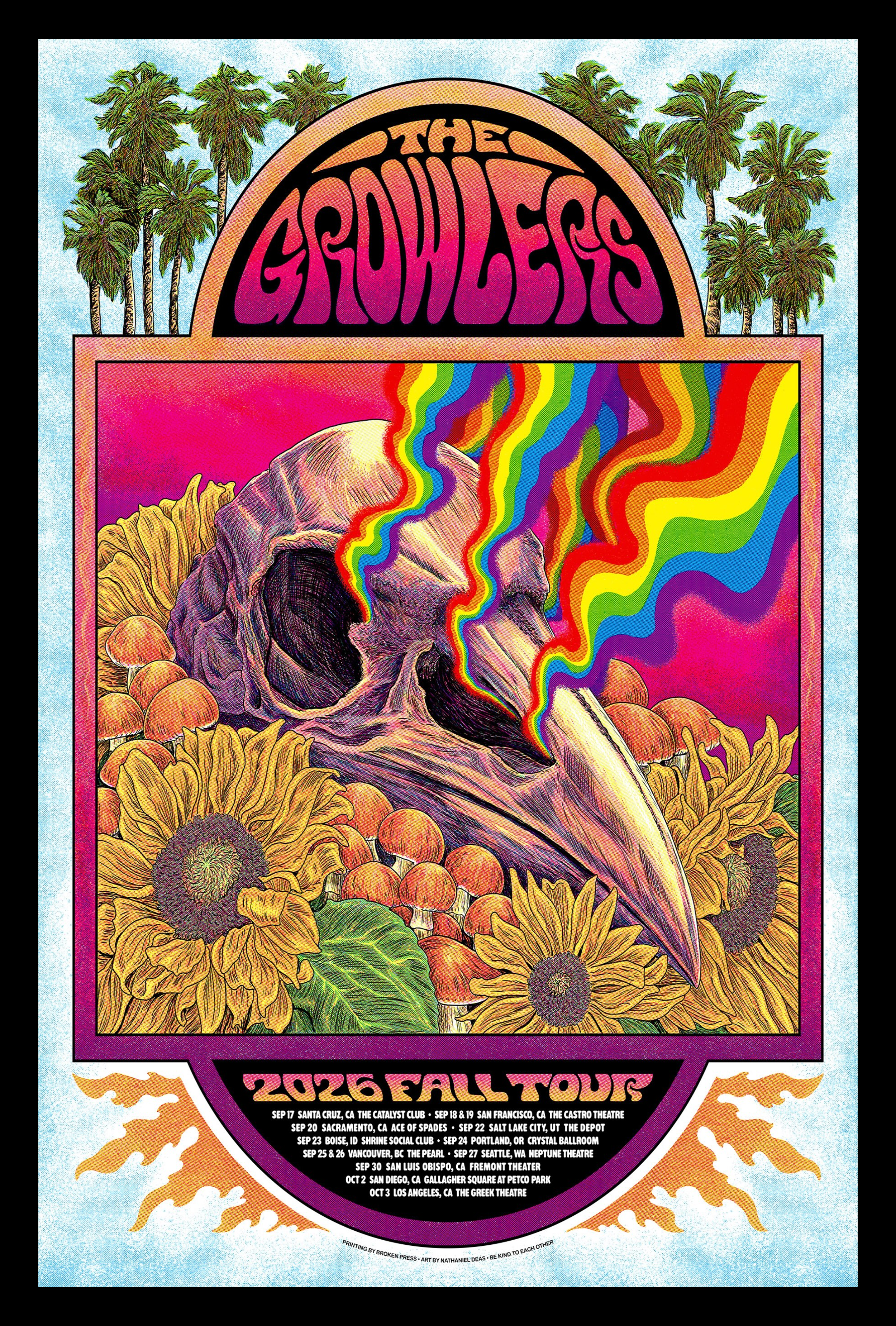 the growlers fall tour retro music poster limited edition merch S6YnR - merchtourboutique