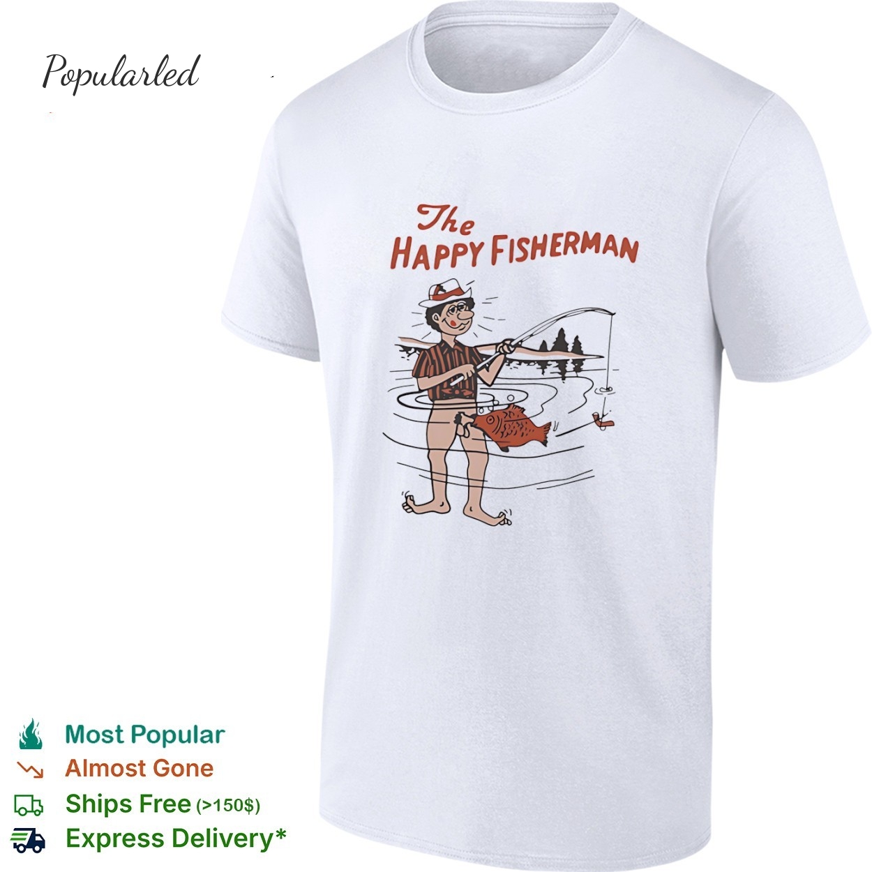The Happy Fisherman fish blowjob man shirt