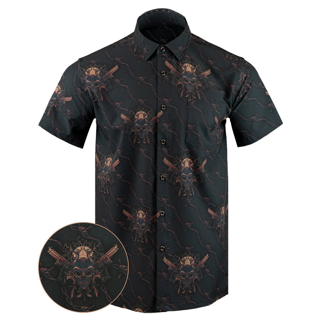 The Hitman V2 Button Down Shirt Tactical Hawaiian Shirt Gift Ideas For Gun Lovers