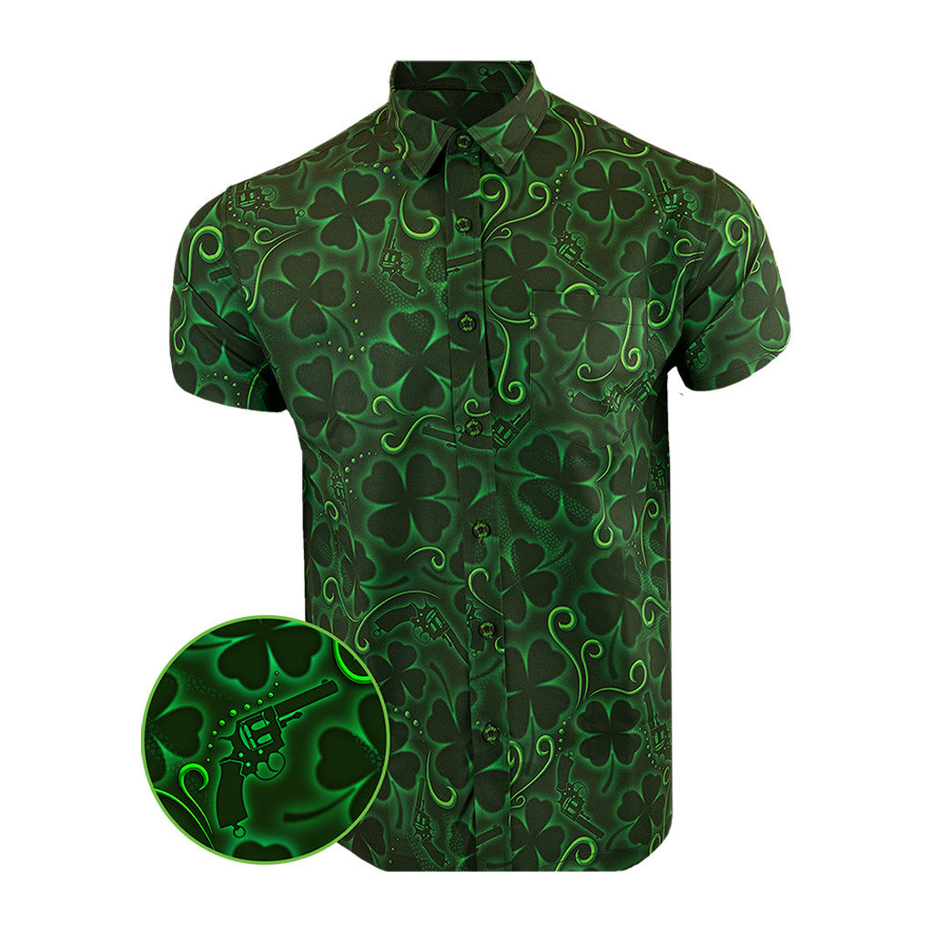 The Irish Button Down Shirt Gun Print Hawaiian Shirt Gifts For Irish Gun Lovers