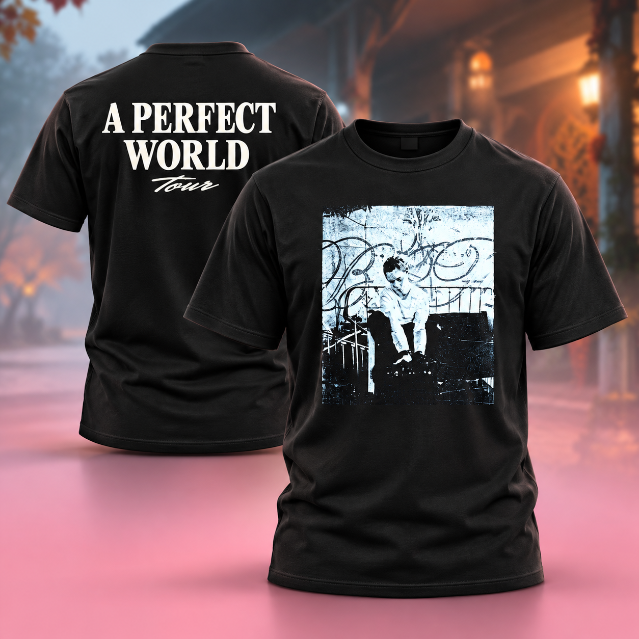 The Kid LAROI Merch A Perfect World UK EU Tour 2026 Vintage Photo Two Sided Unisex TShirt
