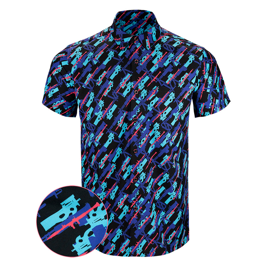 The Livery Button Down Shirt Gun Print Hawaiian Shirt Gun Lovers Gifts For Dudes