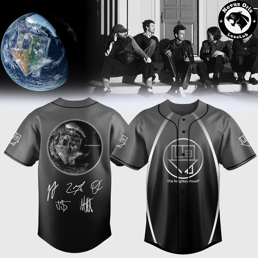 The Neighbourhood The World Tour 2026 Black Grey Baseball Jersey 1 - Unicasport The Neighbourhood The World Tour 2026 Black Grey Baseball Jersey