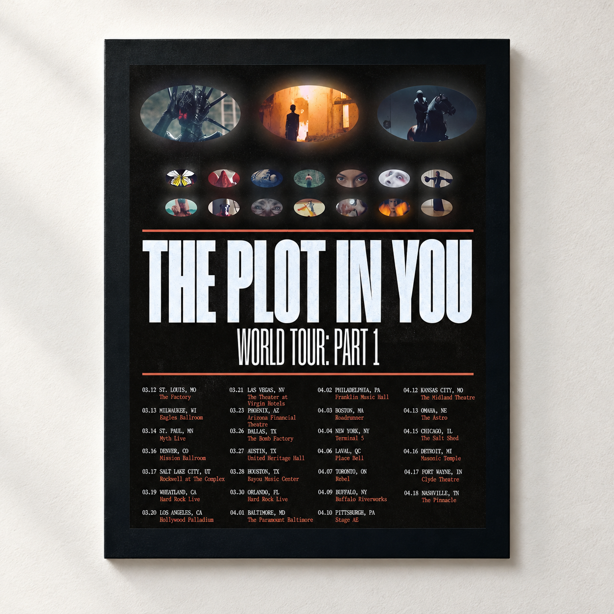 The Plot In You World Tour Part 1 2026 2027 North America Schedule Dates Poster Canvas