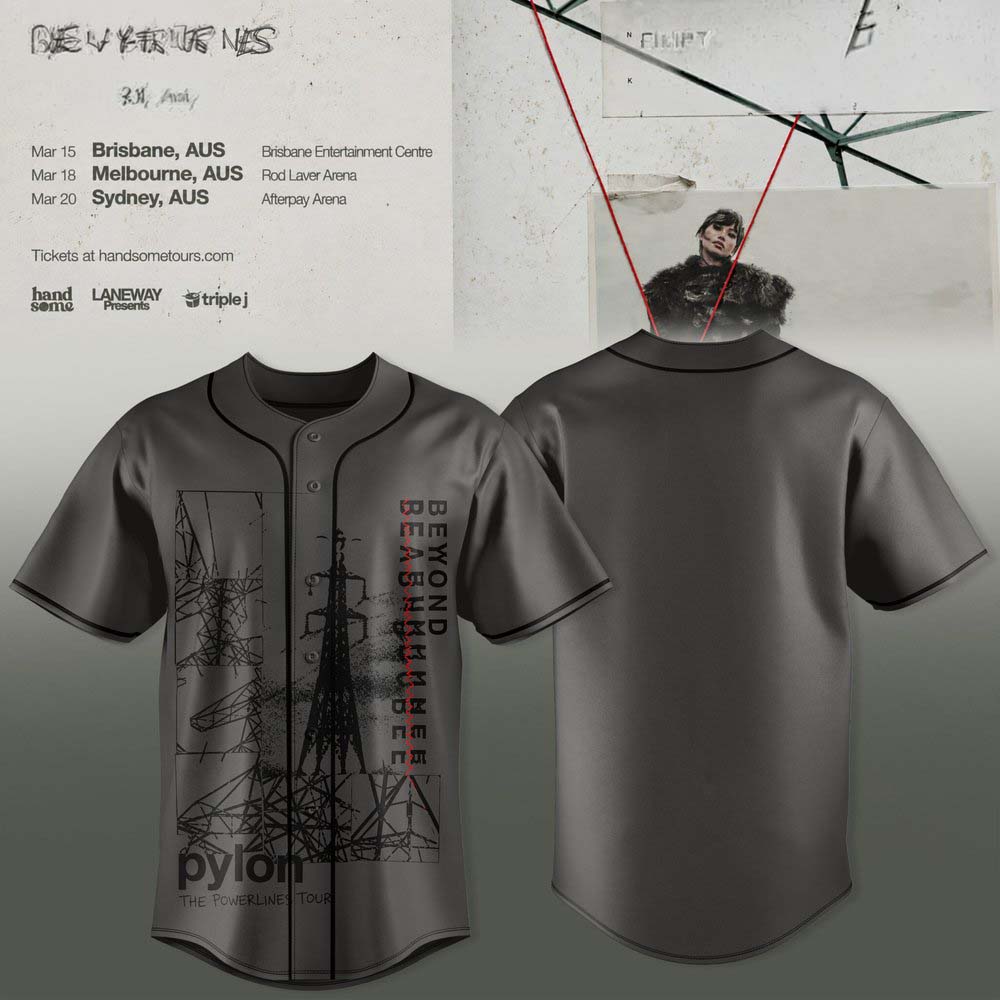 The Powerlines Tour 2026 Abstract Grid Black Baseball Jersey 2 - Unicasport The Powerlines Tour 2026 Abstract Grid Black Baseball Jersey