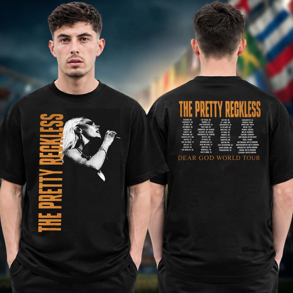 The Pretty Reckless Dear God World Tour 2026 Photo Two Sided Tour Dates Unisex T Shirt